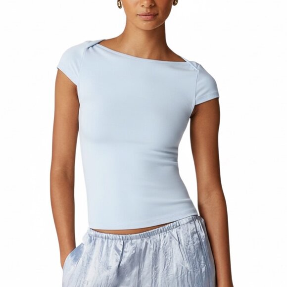 J Crew Refined rib cap-sleeve shirt Size Medium - Picture 1 of 5